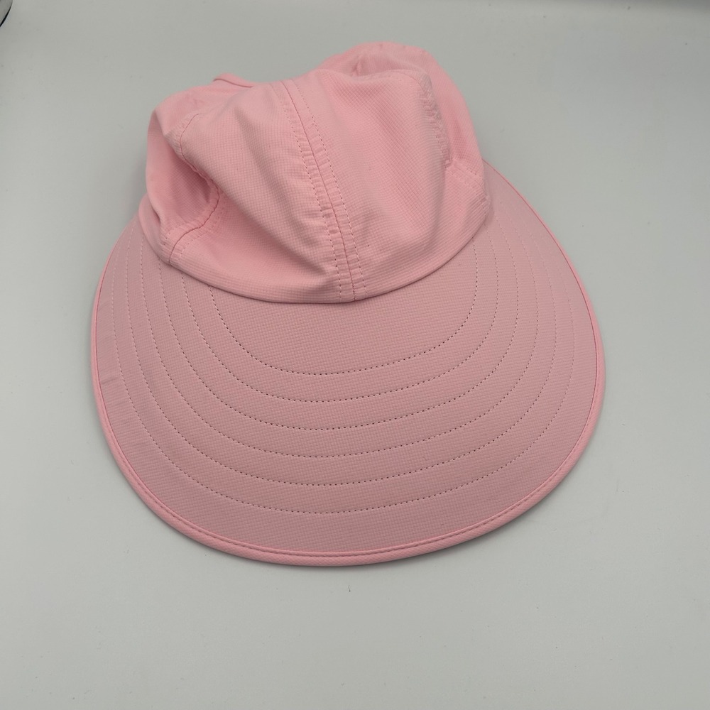 Ponyflo Wide Brim Sun Hat Women OS Pink Ponytail Friendly Performance Cap